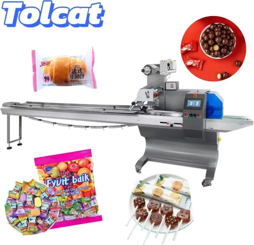 

Automatic Horizontal Wrapper Pillow Packing Machine Cookie Cake Flow Wrapping Machine Pillow Bag Automatic Flow Packing Machine