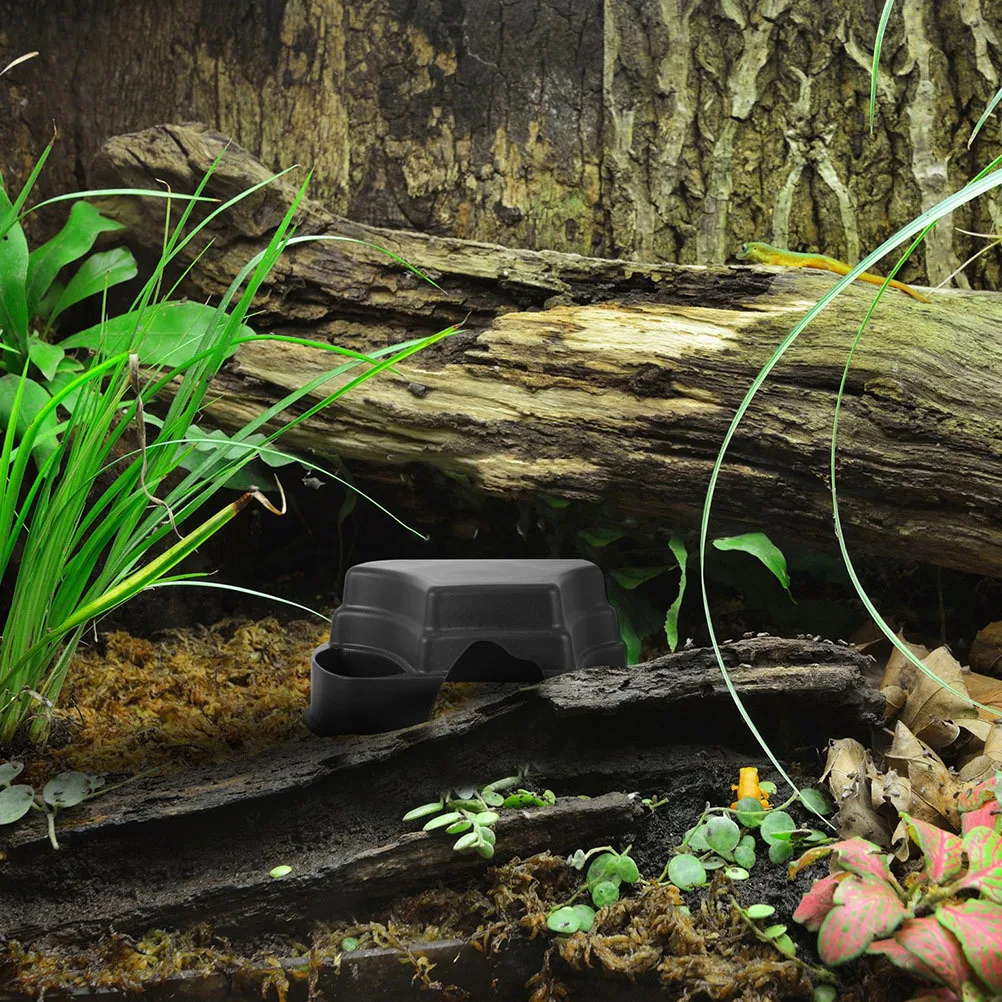 

Reptile Cave Plastic Turtle Basking Platform Feeder Resting Stand Aquarium Tank Decoration for Small Reptiles Reptile Hide Cave