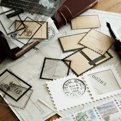 100 pcs/set Vintage INS Stamp Style Stickers+material paper set handmade DIY Scrapbooking accessories