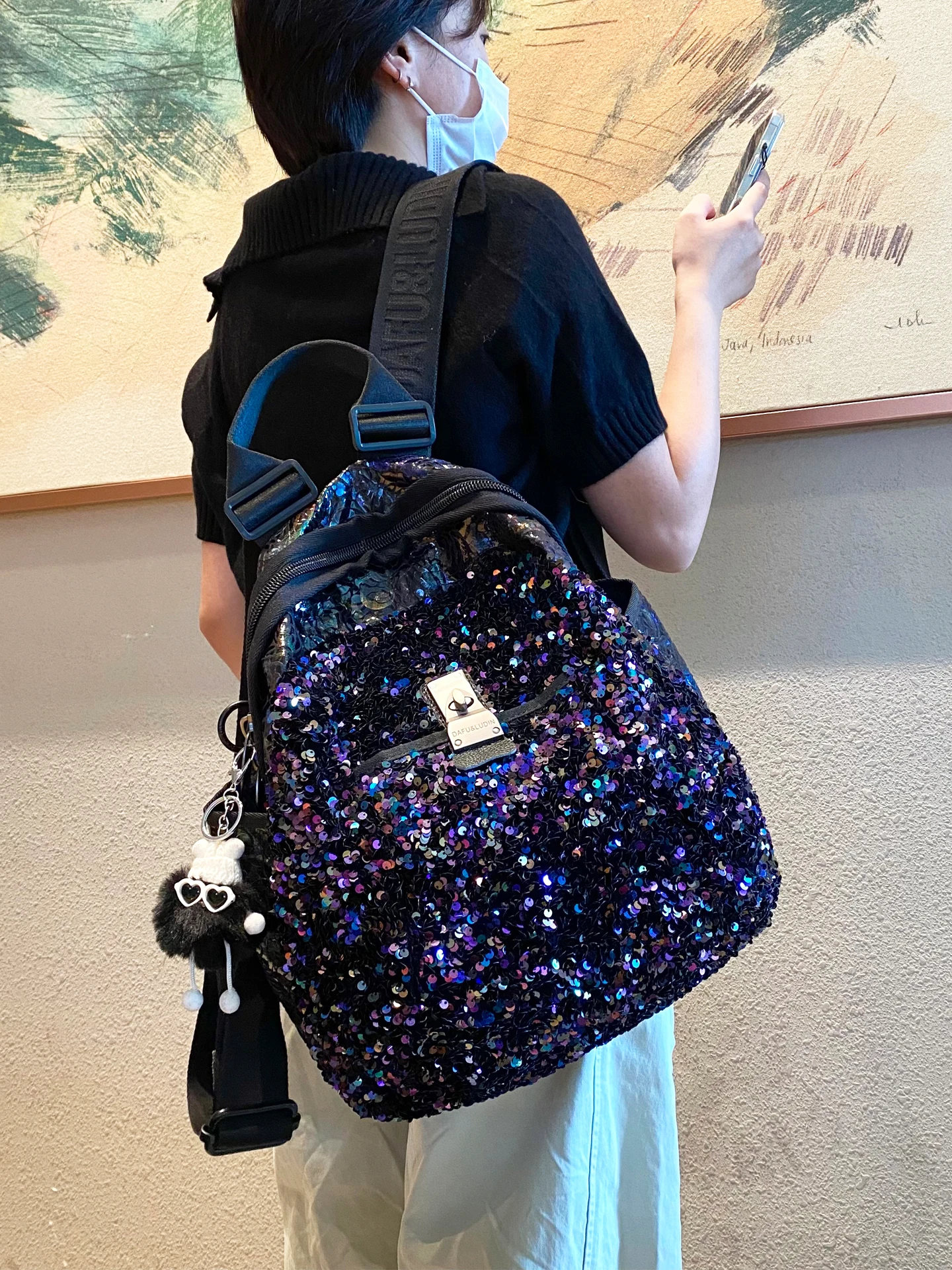 Women's Backpack New Trend Sequin Design Schoolbag Luxury Bolsas De Mujer Designer Sac A Dos Femme Anti Vol Brand Mochilas