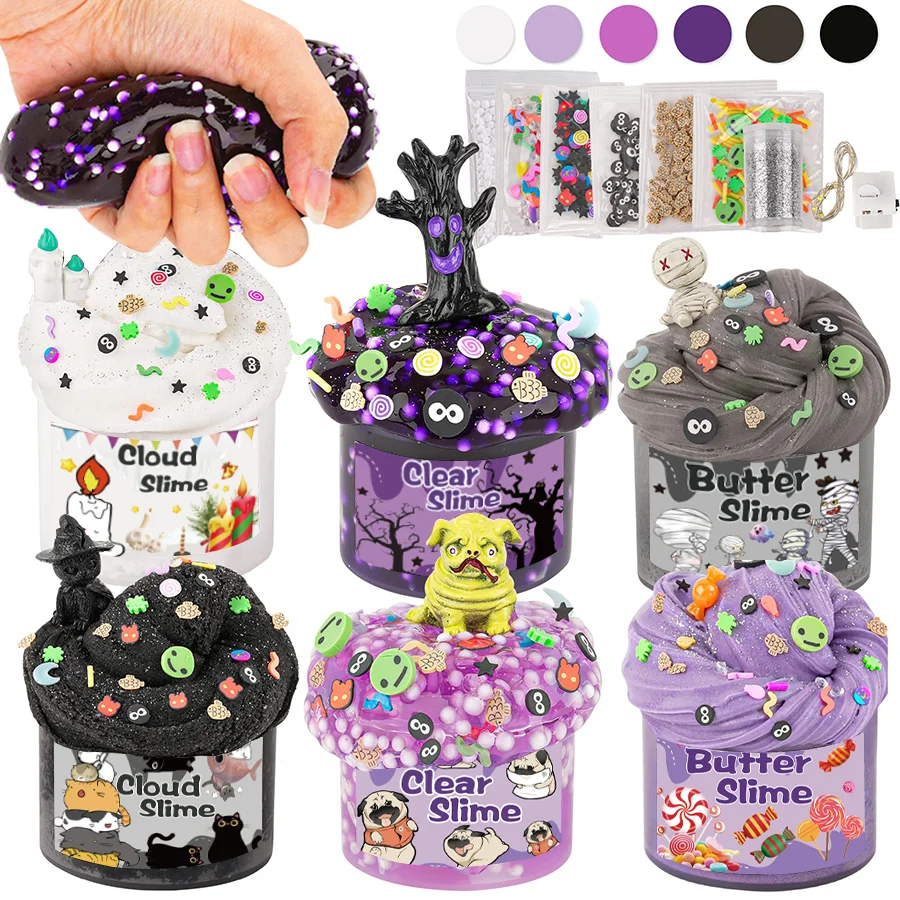 6 Pack Slimes, Purple Slime Kit, Cloud Slime Kit For Girls,Toys For Girls And Boys, For Kids Slime Set Party Kit
