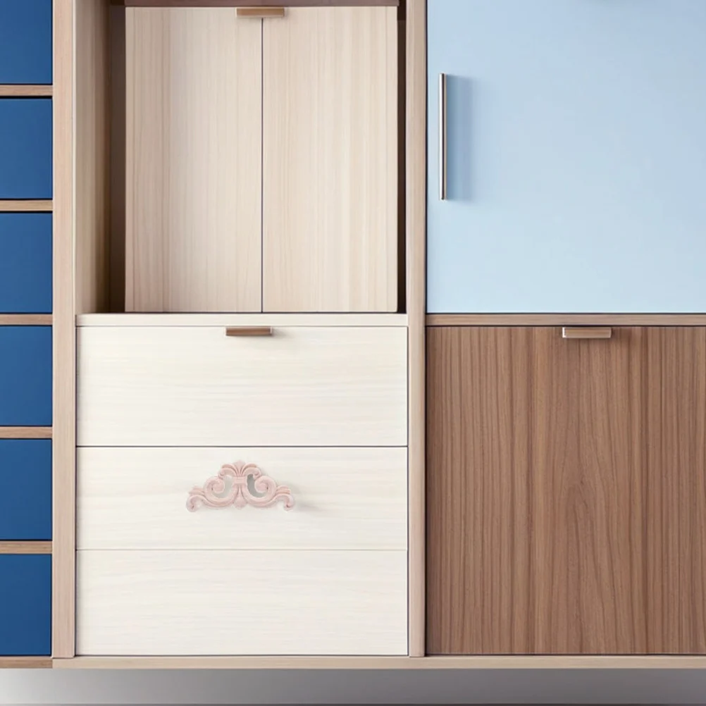 

2pcs Solid Wood Carved Applique Corner Onlays Decorative Trim For Furniture Cabinet Dresser Bed Wall Diy Wood Crafts Ornament