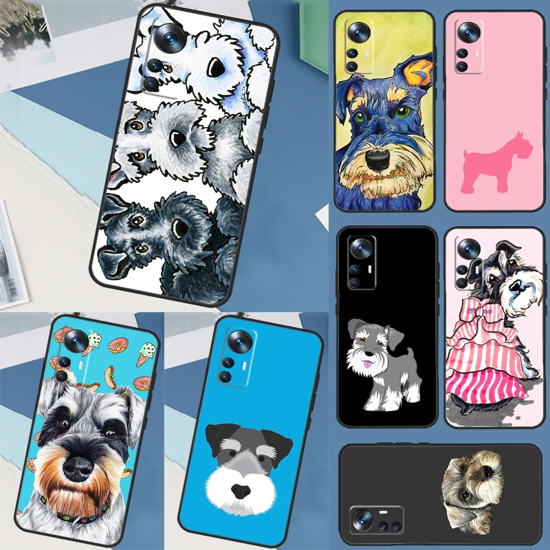 Miniature Schnauzer dog art Case For POCO X5 X4 X3 F5 Pro M4 F4 GT C40 F3 Cover For Xiaomi 11T 12T Pro 13 11 12 Lite