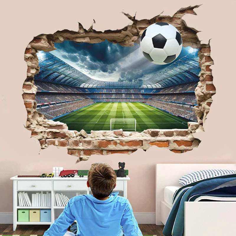 Three-dimensional Football Field Wall Stickers Decoration Porch Bedroom Sticker Can Remove Pvc Self-adhesive Wallpaper Painting