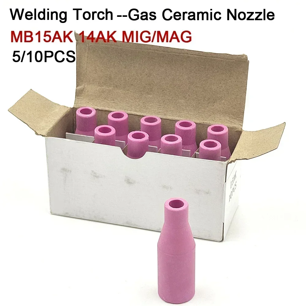 5/10pcs MB-15AK 14AK MIG/MAG Gas Ceramic Nozzle Euro Style Welding Gun Tip Nozzle Shield Cup for Welding Torch