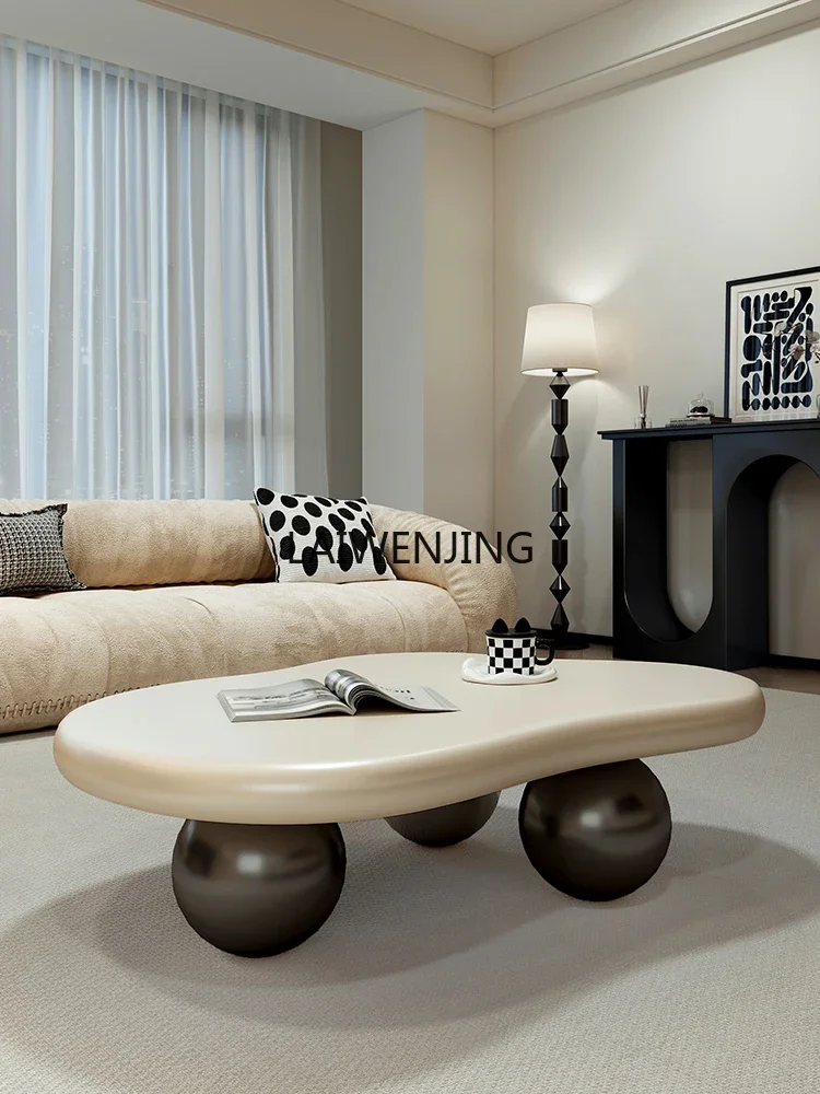 LY living room minimalist cream wind black and white clouds small coffee table creative small table small apartment