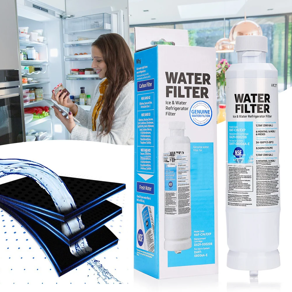 1/2/3PCS Refrigerator Water Filter, Compatible with DA29-00020B Carbon Filter Water Purifier Replacement for Samsung Replace