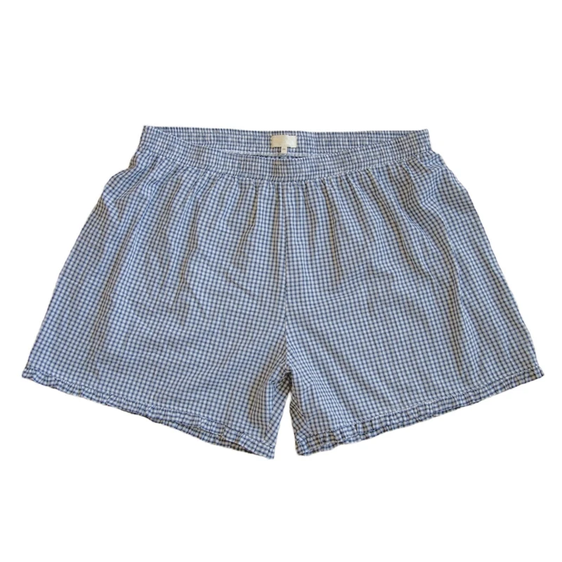 

Y2K 00s Retro Ruffles Hem Lounge Shorts Pants Kawaii Plaid Boyshorts Summer Elastic Waist Loose Streetwear Pajamas Bottoms