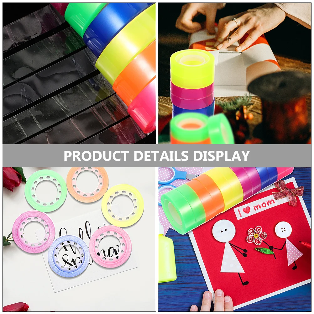 

24 Rolls Clear Adhesive Tape Transparent Stationery Tapes for Office Home Workshop Binding Lightweight Items Smooth Cutting