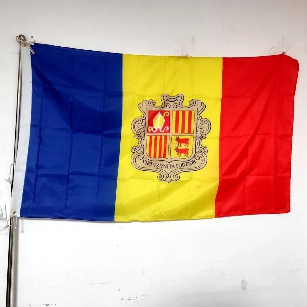 Andorra National Flag Official Country Nation 3x5ft 2x3ft Polyester Banner for Outdoor Indoor, Home Garden Patriotic Event Decor