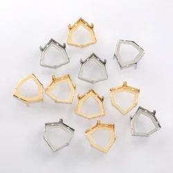 7-17mm Trilliant Rhinestone Frames Golden Claws For Needlework Sewing Copper Material Sewing Claws Triangle Base Container