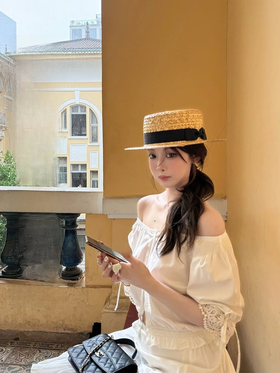 

ato Hero Cake Skirt oulder One Word Two Wear Doll irt Women's Summer Faion Set White Cotton Two-Piece Ensemble