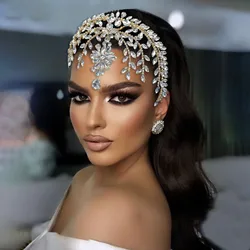 DZ009 Rhinestone Bridal Tiaras And Crowns Queen Diadem Crystal Wedding Headdress Bride Forehead Hairbands Bride Tiara Jewelry