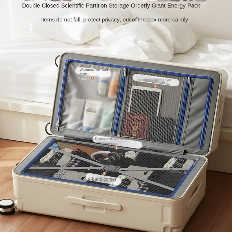 Nova bagagem de grande capacidade 20 polegadas alça larga mala de cabine combinação bloqueio trole mala 28 polegadas bagagem de viagem de negócios