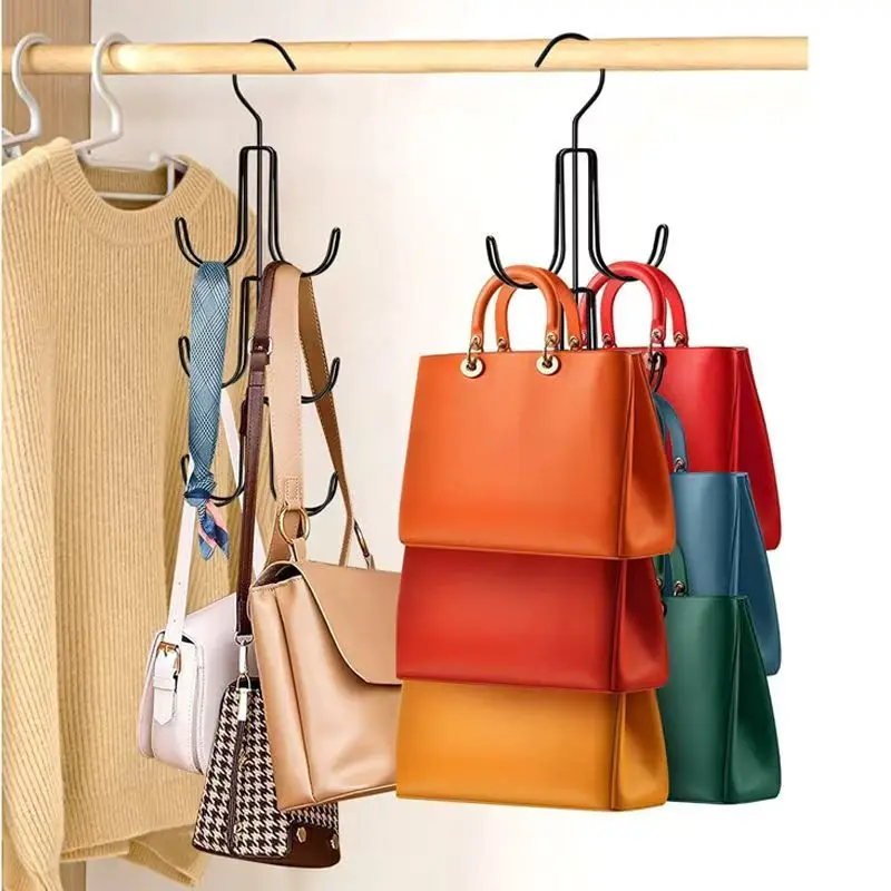 Geldbörsen-Aufhänger, Organizer, drehbarer Handtaschenhalter, platzsparender Geldbörsen-Aufhänger, Metall-Geldbörsen-Aufhängehaken, Geldbörsen-Schrank, Schlafzimmer-Aufbewahrung