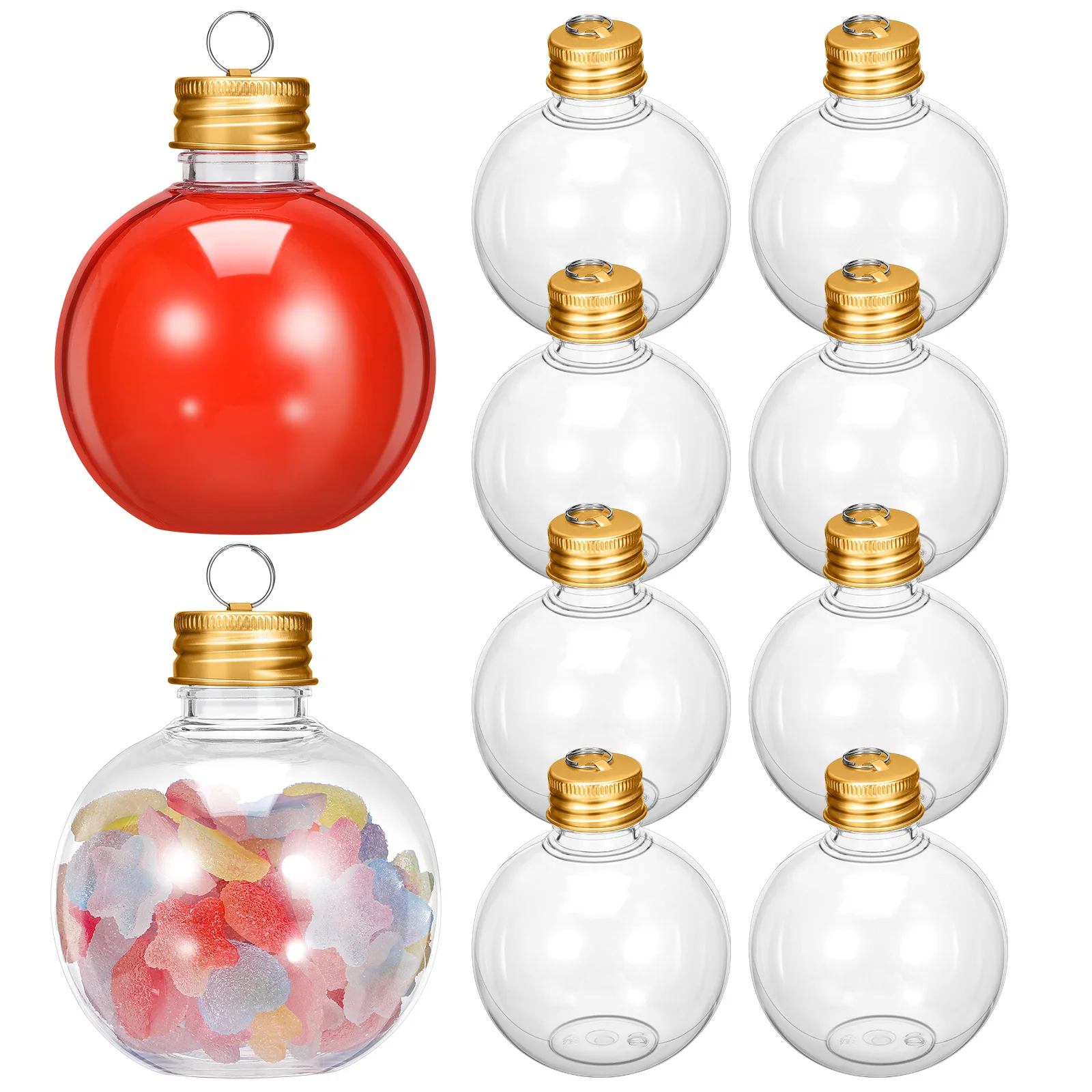 

12pcs Transparent Round Bulb Bottle 150Ml For Juice Milk Drink Candy Jar Home Bar Party Decor Fillable Christmas Decoration