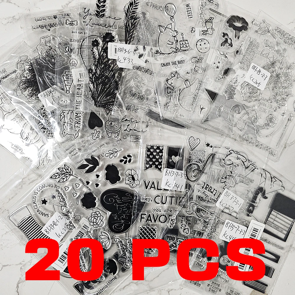 Random Mixed 10/20/30pcs Clear Stamp DIY Scrapbooking Supplies Silicone Stamp For Card Making Albums Crafts Decor 11x16 cm