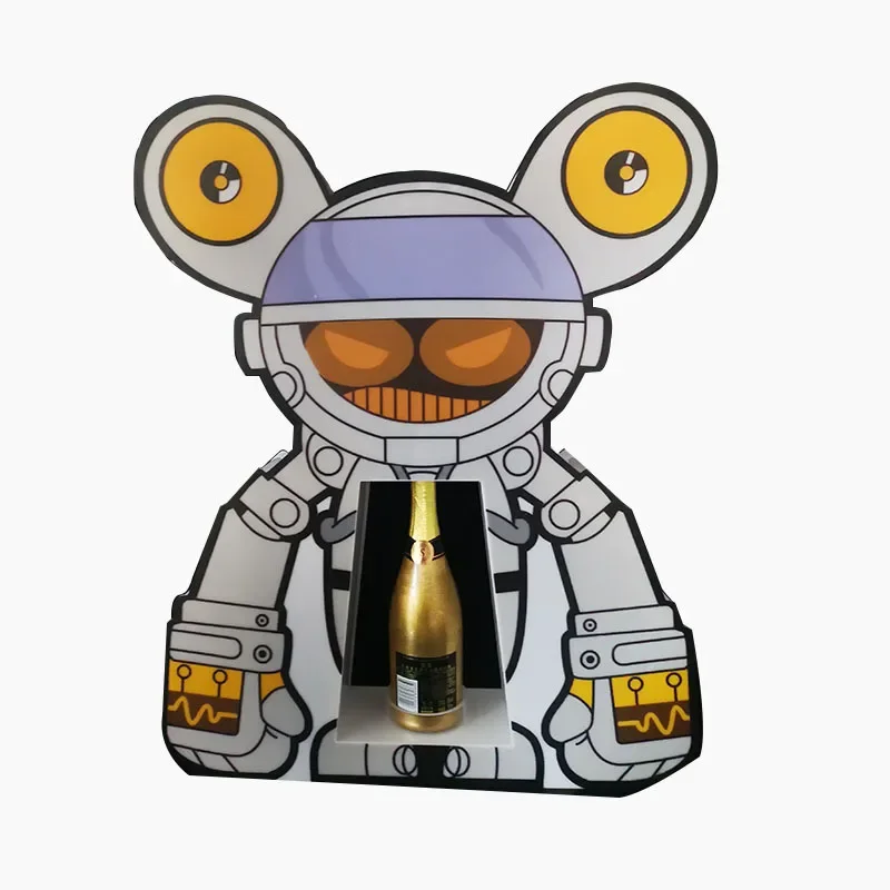 حامل زجاجة شمبانيا LED آلي قابل لإعادة الشحن، حامل نبيذ روبوت LED، شاشة تمجيد VIP لحفلات النادي الليلي