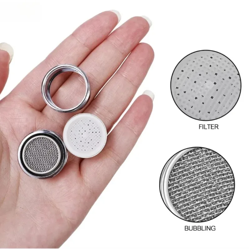 1/2/4/6pcs 20/22/24mm Water Saving Faucet Aerator Chrome Faucet Filter Housing With Filter Gasket Spout Bubbler Tap Filter Crane gallery 2