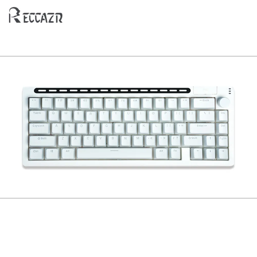 

RECCAZR R66 Механическая клавиатура RGB с многофункциональной ручкой Игровые аксессуары Трехрежимная беспроводная Bluetooth-клавиатура с горячей заменой