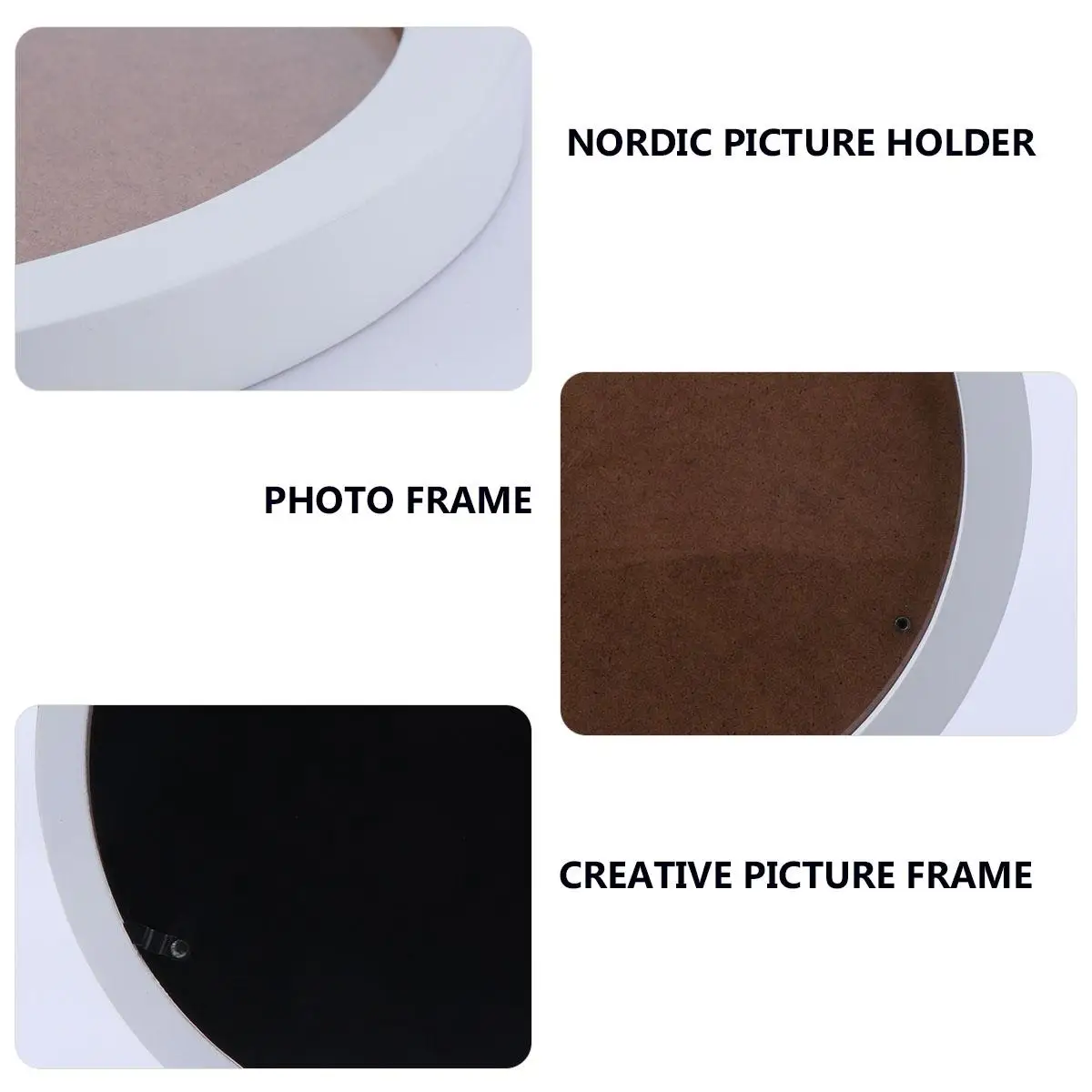 Wooden Round Photo Frame Multi Craft Circular Gallery Picture Wall Mounted Large The Circle