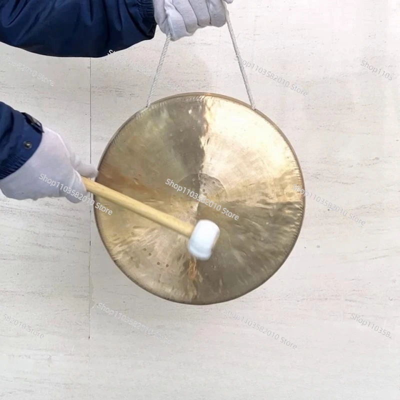 

White Double Opera Gongs, Traditional Chinese Peking Opera Percussion Instrument