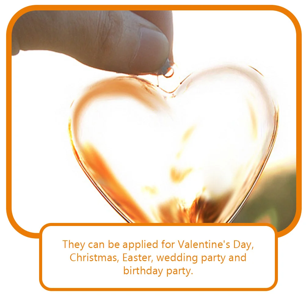 

20Pcs Transparent Heart Shaped Ball Plastic Fillable Mold for Christmas Wedding Party Hanging Decoration DIY Craft