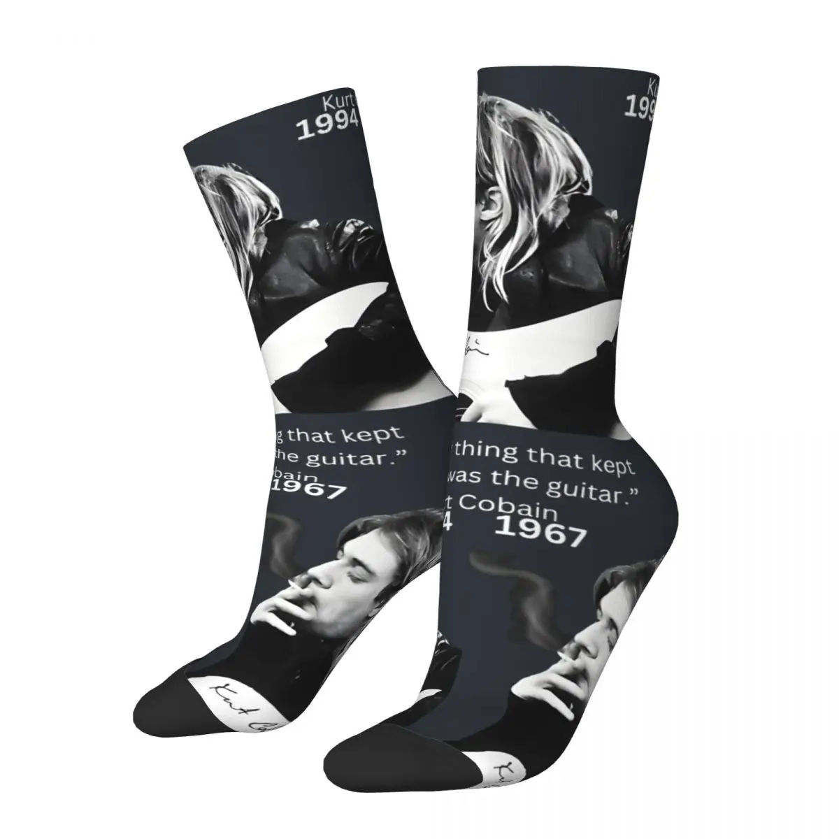 Funny Crazy Band graphic Sock for Men Hip Hop Harajuku Kurt-Cobain Quality Pattern Printe Crew Sock official-website tops fugees