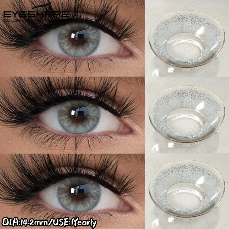 EYESHARE Natürliche Farbige Kontaktlinsen Braune Augenlinsen Graue Schöne Pupillen Blaue Augenlinsen Jährliche Grüne Schönheits-Make-up-Linsen – Detail 4