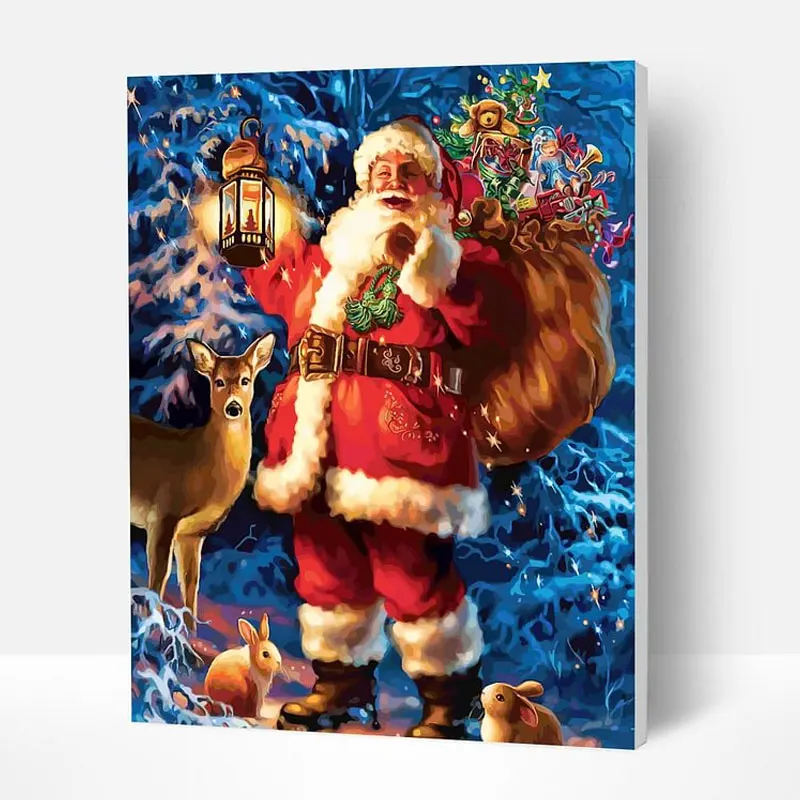 

Santa Claus Painting Style Paint By Numbers For Adult Diy Oil Kit Handicrafts For Home Decorate Gift