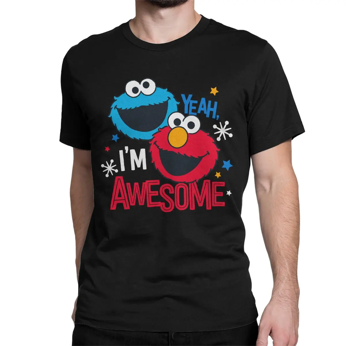 Men Women T-Shirt Cookie Monster Elmo Sesames Streets Unique Pure Cotton Tee Shirt T Shirts Round Collar Tops 4XL 5XL 6XL