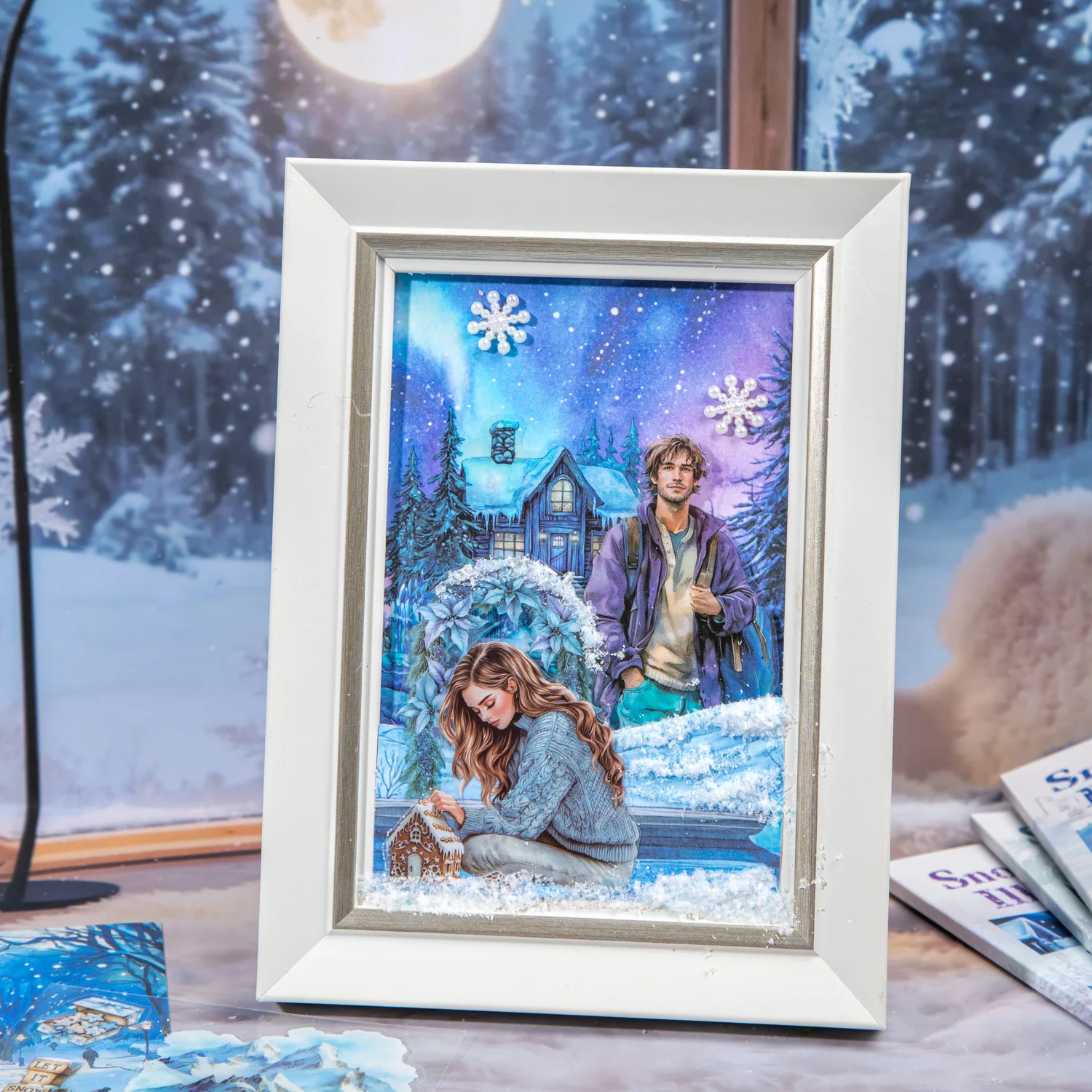 20 ورقة الشتاء الثلجي أرض الخيال موضوع ملصق كتاب DIY بها بنفسك سكرابوكينغ كلية الغيتار جراب هاتف دفتر الديكور