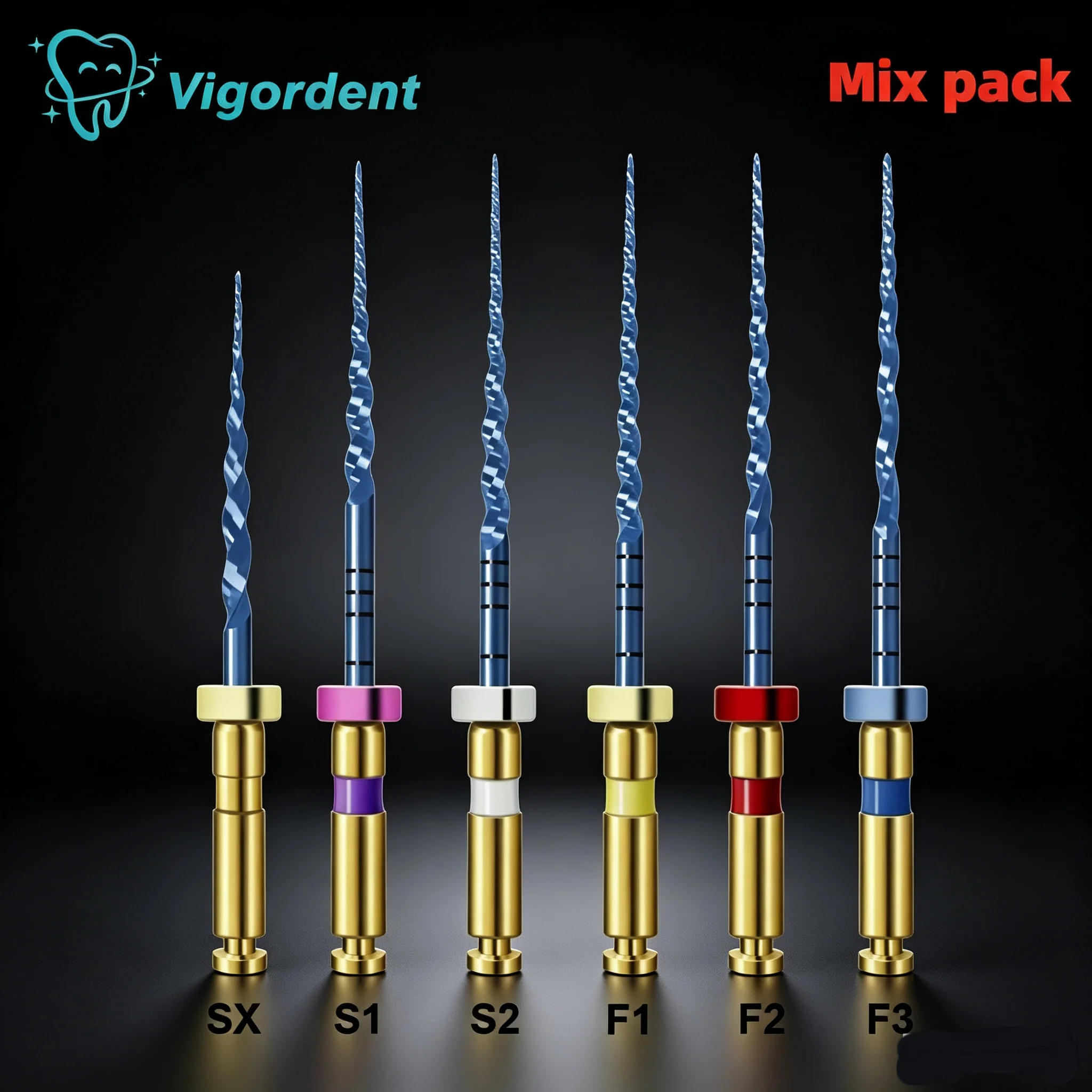 2Box Dental SX-F3 Blue Files Niti Rotary Heat Activated Endodontic Needle Engine Use Dentistry Root Canal Material