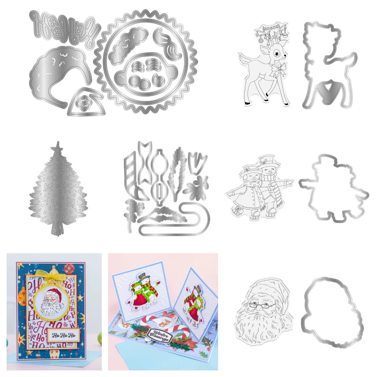 

For DIY Scrapbooking Holiday Greeting Card Album Handmade Reindeer Snowpeople Christmas Tree Metal Cutting Dies 2025 July New