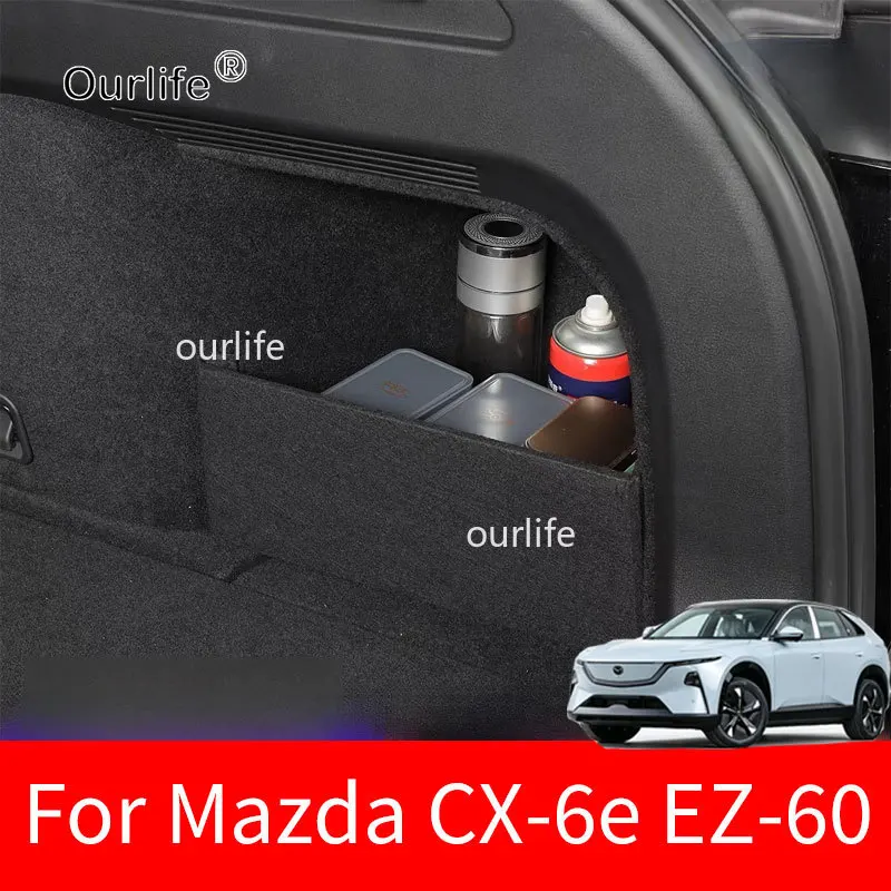 For Mazda CX-6e EZ-60 2026 2027Rear Spare Compartment Partition Rear Trunk Storage Box Extreme Interior Modification Accessories