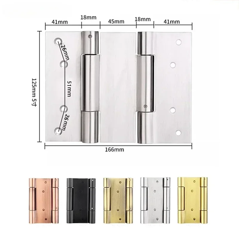 1 قطعة مخزنة داخل وخارج الباب التلقائي إغلاق اتجاهين كتم الربيع المفصلي سميكة الفولاذ المقاوم للصدأ باب مزدوج المفصلي #2