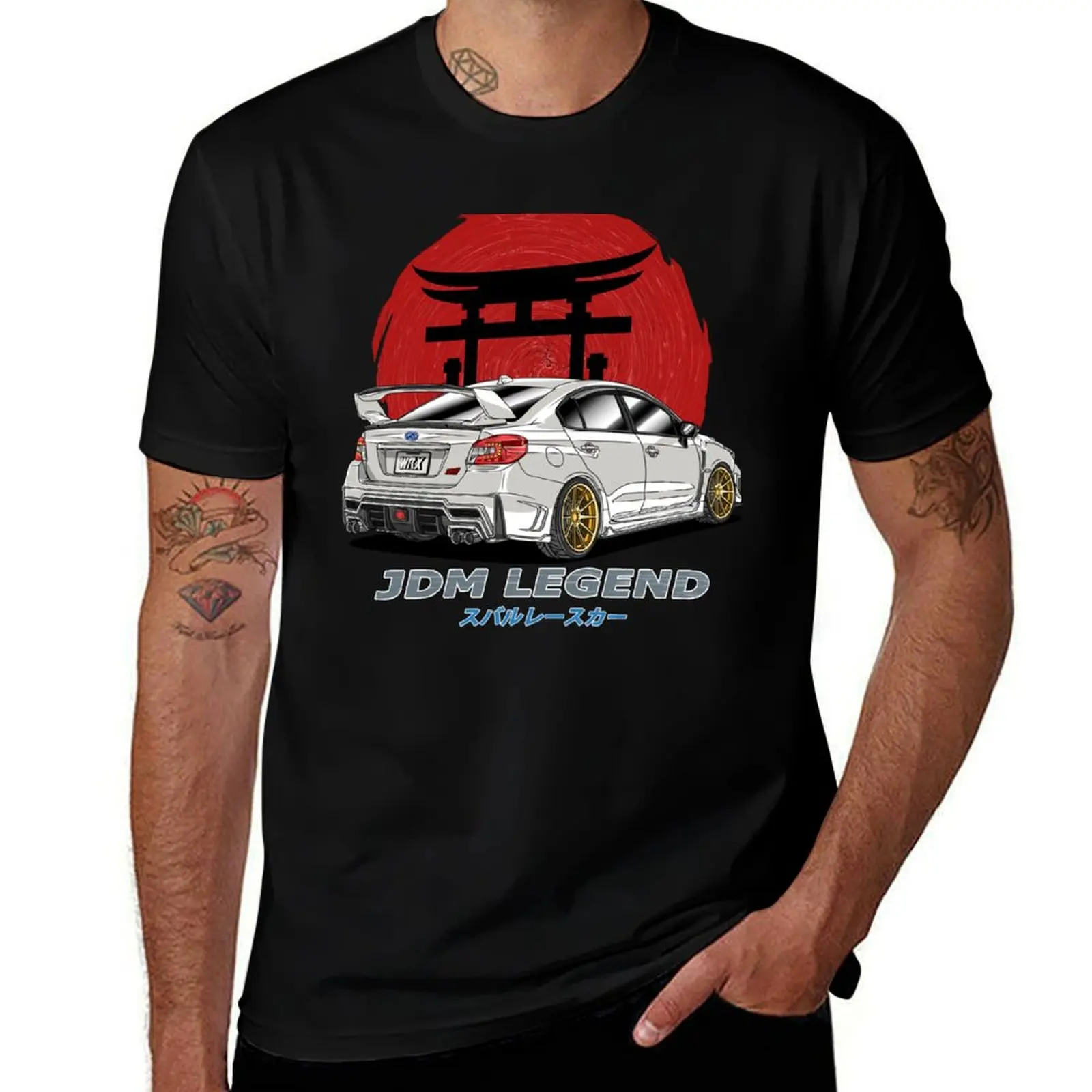 JDM White Subie Impreza WRX STi 2015 T-Shirt Casual Daily Wear Short Sleeve Top T-Shirt