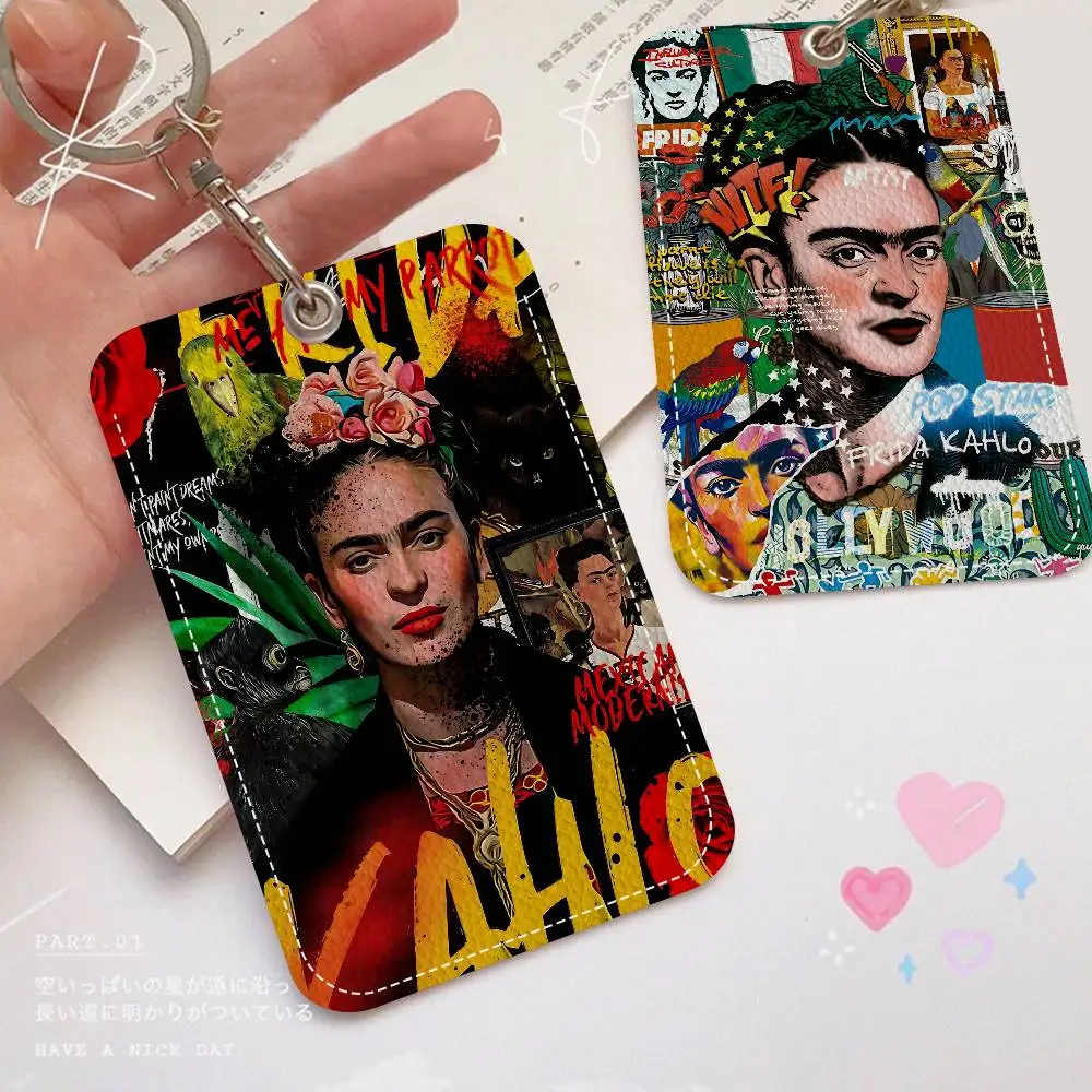 

Artist F-Frida K-Kahlos Painting Keychain Card Holders Keyring Bank Bus ID Credit Cards Key Ring Chains