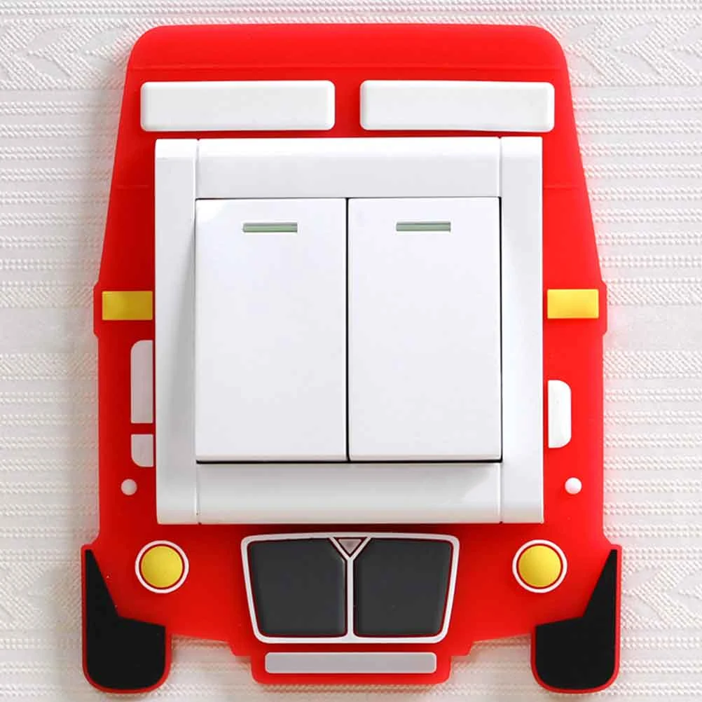 

4Pcs Cartoon Silicone Night Light Switch Stickers Creative Free Paste Wall Decoration for Home Kids Room Motorcycle