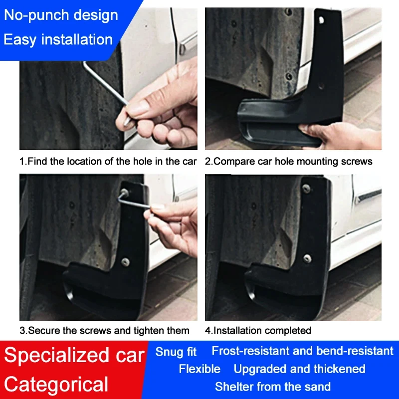For Polestar 4 Accessories 2024 2025 2026 Car Mudflaps Fender Mudguards Mud Flap Tire Front Rear Baffle Wheels Anti-splash Black
