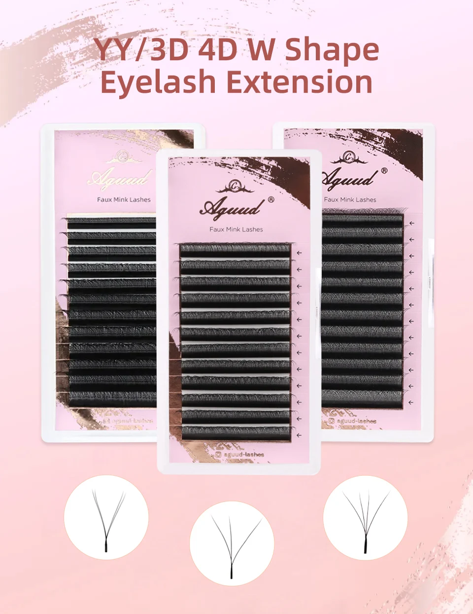 NEU Braune W-förmige Wimpernverlängerung 2DY 3D Spike Lash Vorgefertigte Fächerwimpern 5D 4D Clover W-Style Wimpern Braune 3D Fairy Handgewebte Wimpern – Detail 7