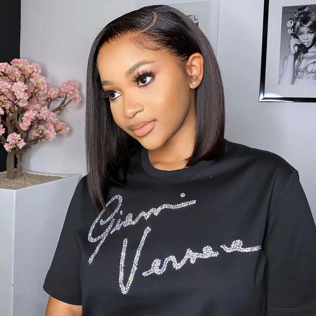 

Парик Боб Человеческие волосы 13x4 4x4 5x5 HD Кружевные фронтальные короткие прямые парики Боб для чернокожих женщин Человеческие волосы предварительно выщипанные