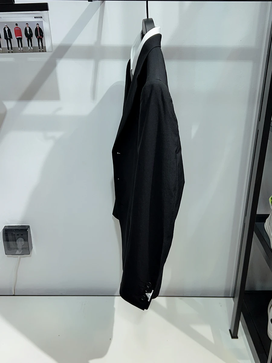 Busin décontracté hommes costume 96% laine mariage banlieue Faionable Jaet Stand Fit quatre saisons longue Sve couleur Pure