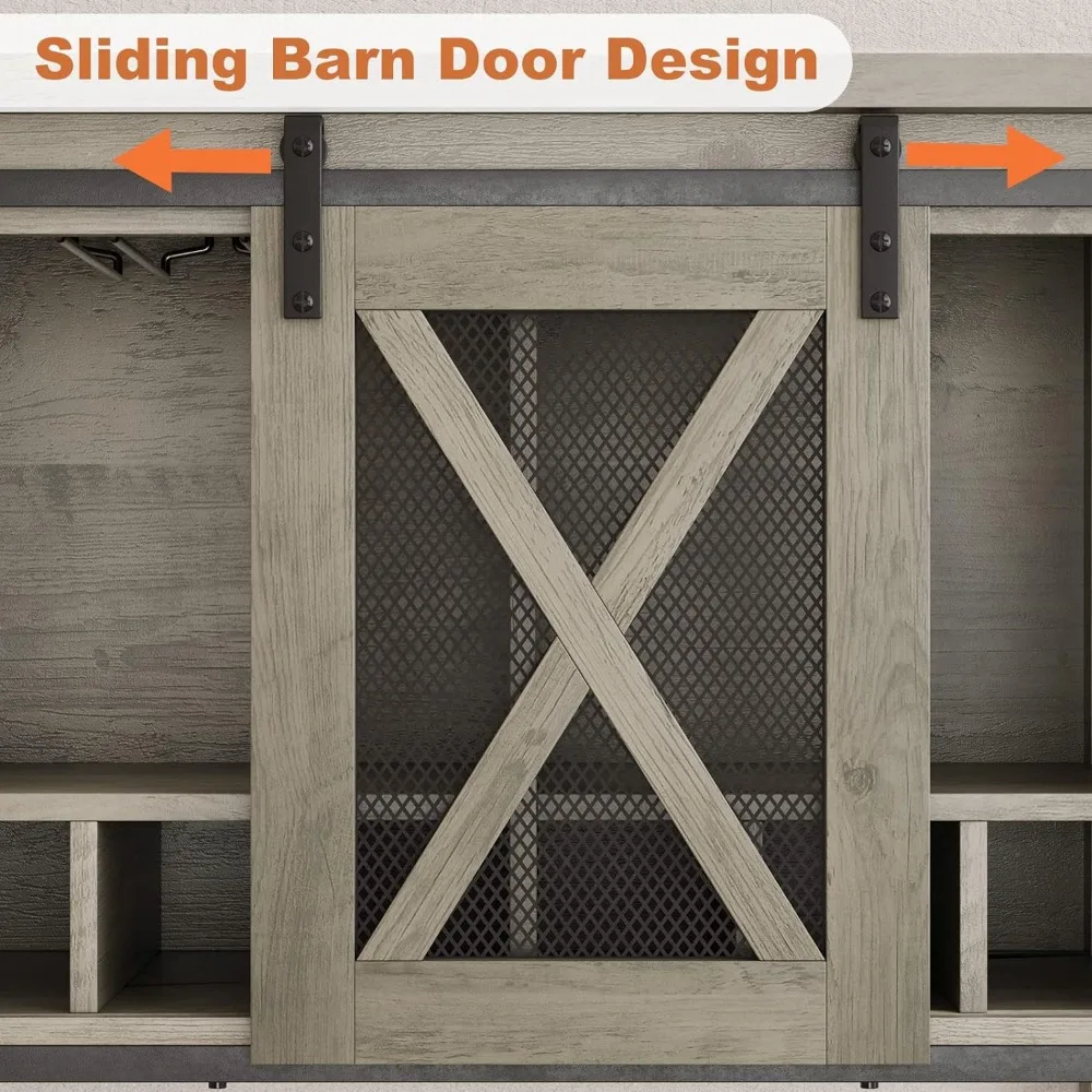 Buffet Storage Cabinet, Large, Gray