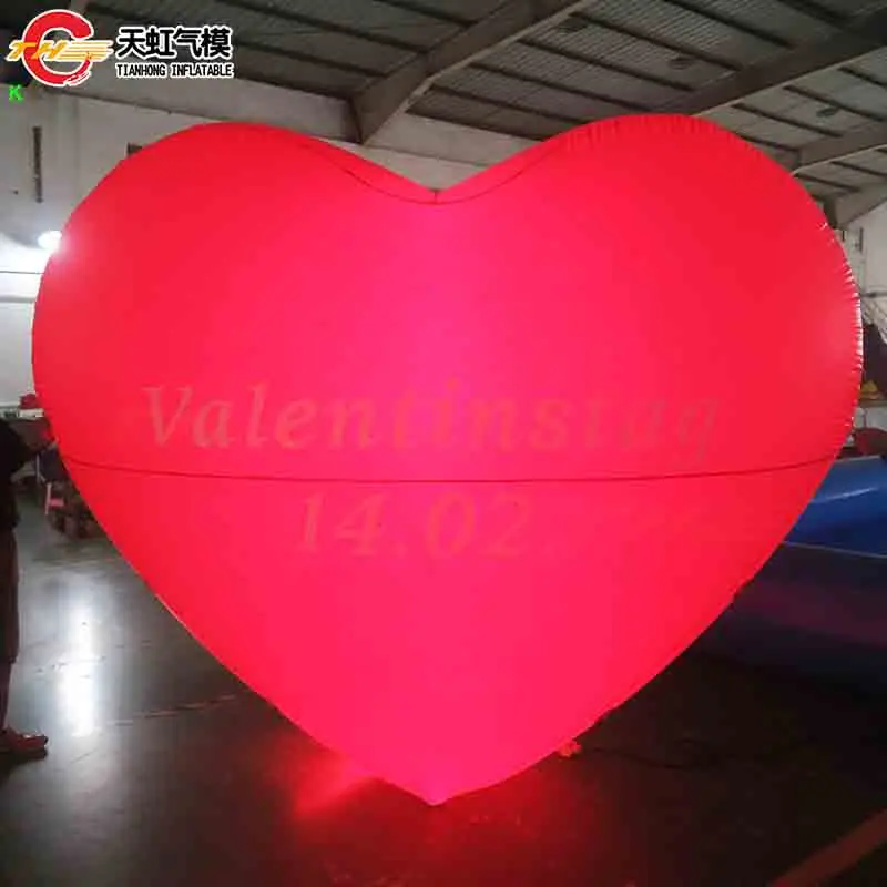 จัดส่งเร็ว วันวาเลนไทน์ ลูกโป่งรูปหัวใจยักษ์เป่าลม รูปหัวใจสีแดงเป่าลม สำหรับตกแต่งเวที