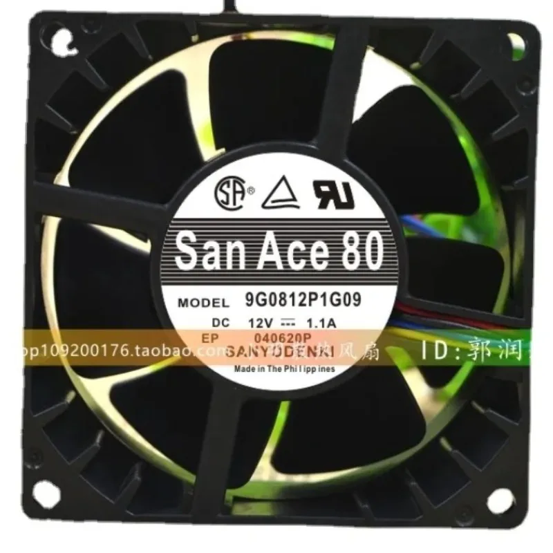 

New Fan for Sanyo 9G0812P1G09 12V 1.1A Large Air Volume PWM Speed Regulating Fan 8038 8cm 80*80*38MM