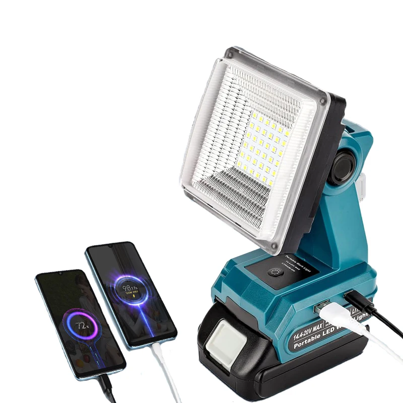

15W Rechargeable Portable Camping Lights Cordless Work Light LED for Makita 18V Battery for Work Sites Camping and Emergencies