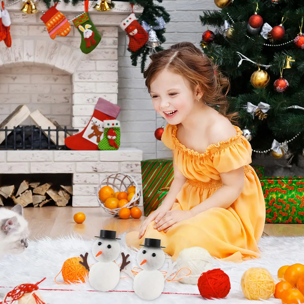 

2 Sets Outdoor Ornaments Snowman DIY Material Bag Accessories Kits Manual Making for Crafts Props Child