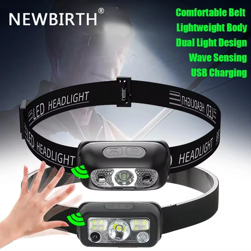 

Портативная мини-фонарь для самообороны с USB-зарядкой и датчиком движения, головной убор, профессиональный патруль безопасности, аварийное освещение