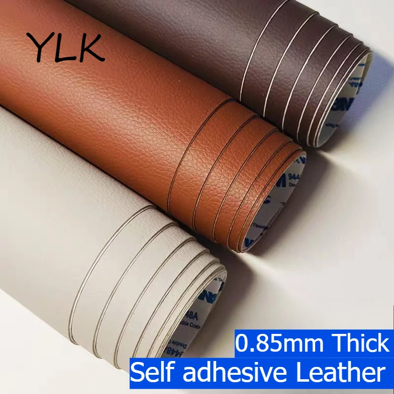 

0.85mm Thick PU Leather Self Adhesive Sticker for Car Interior Upholstery Seats Bag Furniture Bedside Repair Stickers DIY
